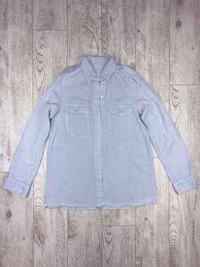 Zara Woman Premium Denim Collection Size S Chambray Button-Up Shirt